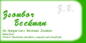 zsombor beckman business card